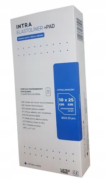 Pansament cu tampon absorbant ELASTOLINER+PAD 10cm x 30cm 25pcs