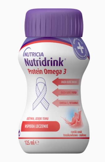 Nutricia Nutridrink Protein Omega 3 125ml aromă crocantă de căpșuni și zmeură