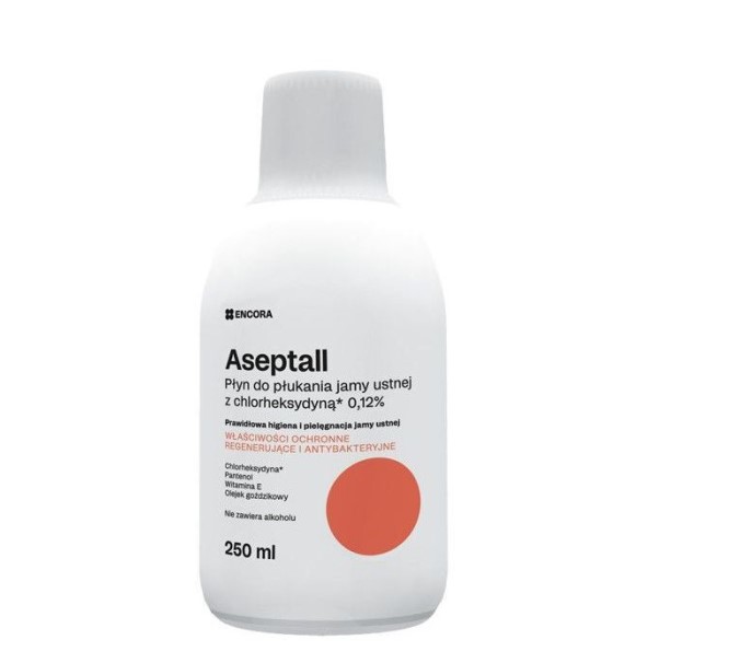 Apa de gură Aseptall 2x250ml cu clorhexidină 0,12%