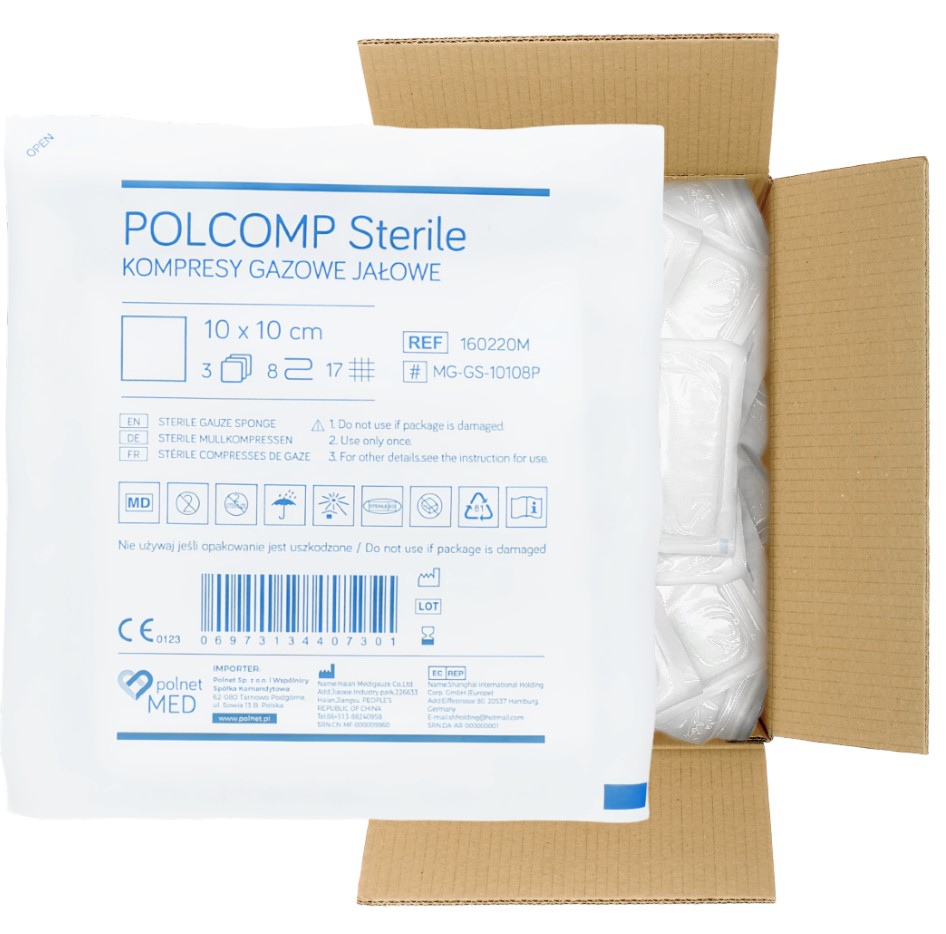 Compresă sterilă cu gaz 10*10cm a'3pc-100pcs 17N 8W