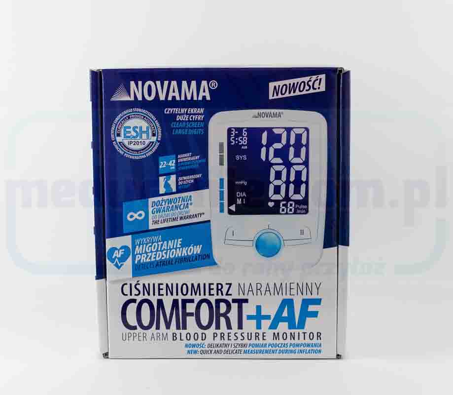 Tensiometrul electronic NOVAMA COMFORT+ AF IHB cu sursă de alimentare detectează fibrilația atrială