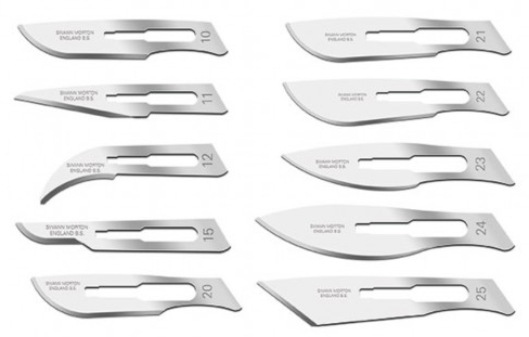 Lame de bisturiu chirurgical 23 100pcs