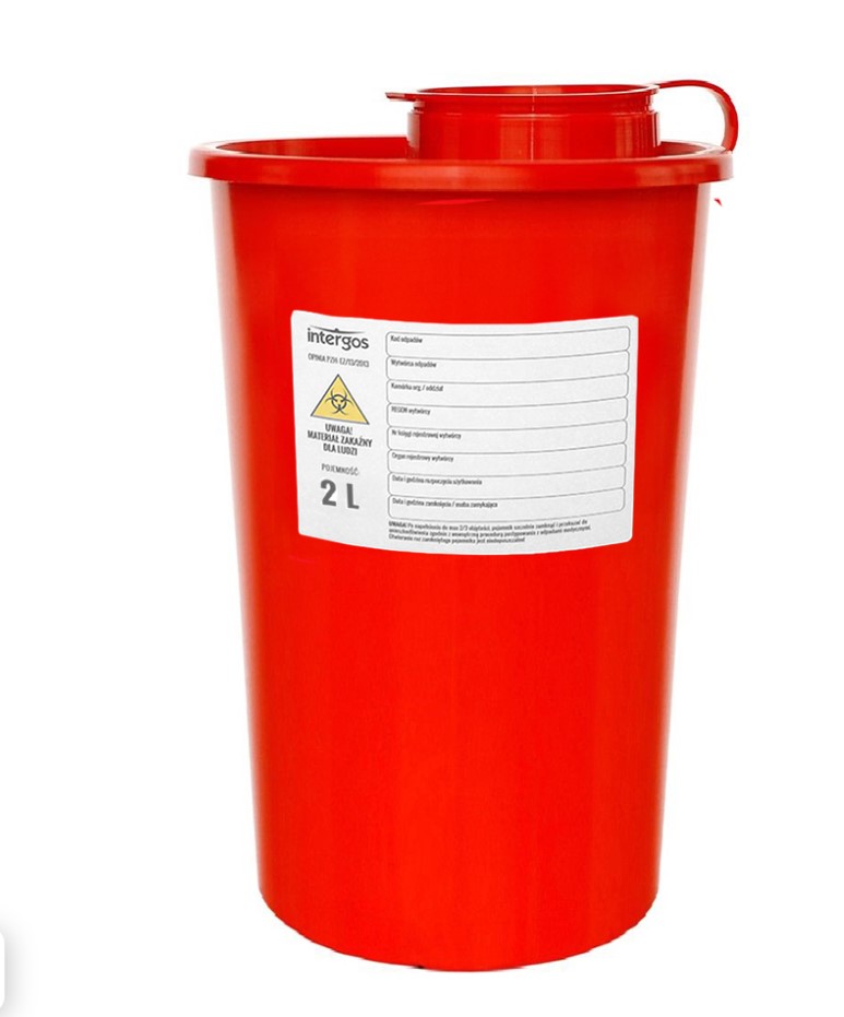 Container de deșeuri medicale 2L rotund mare 1pc