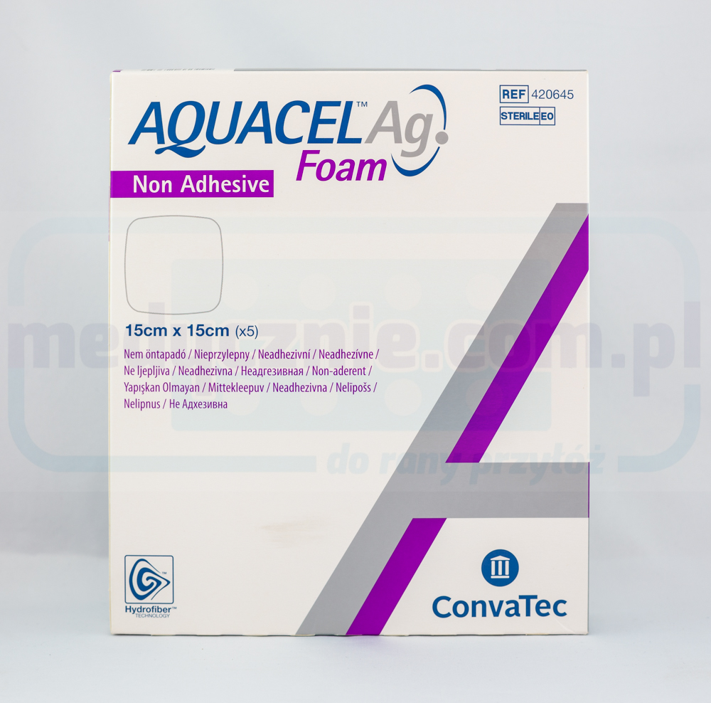 Aquacel Spumă Ag neadezivă 17,5 * 17,5 cm pansament din spumă multistrat 1pc