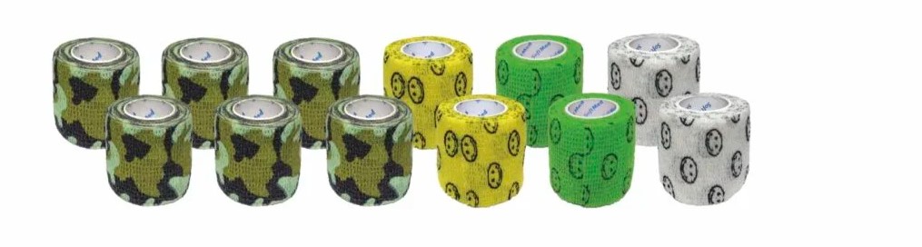 Bandă adezivă 2,5 cm * 4,5 m 1 buc zâmbet verde elastic, autoadeziv