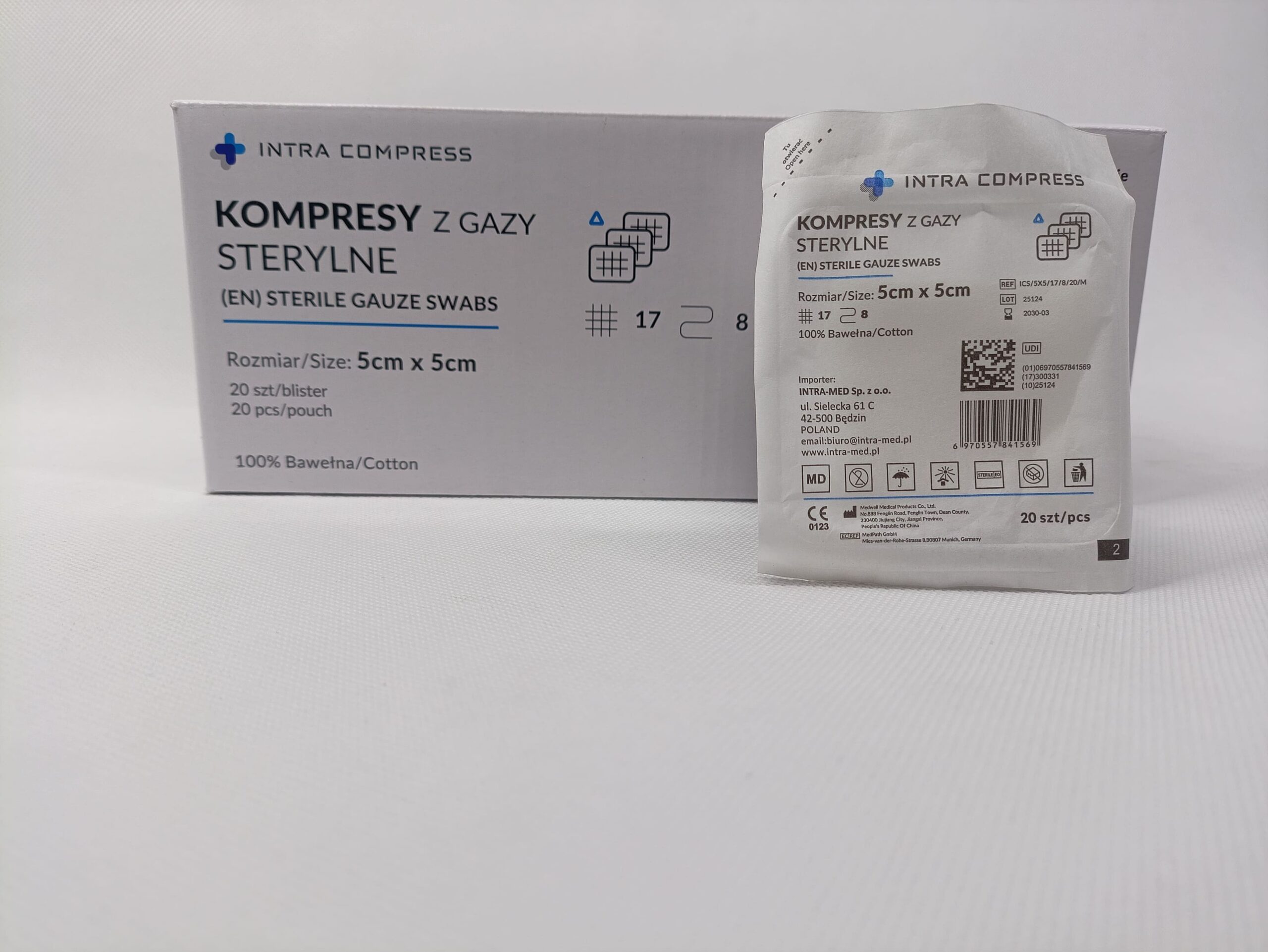 Compresă sterilă cu gaz 5*5cm 20pcs blister 17N 8W