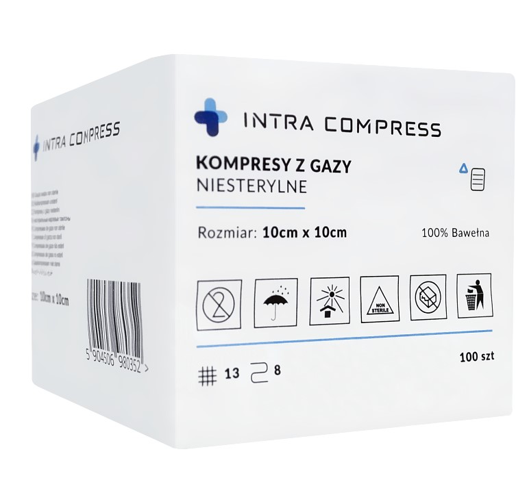 Compresă de gaz nesterilă 10*10cm 100pcs 13N 8W